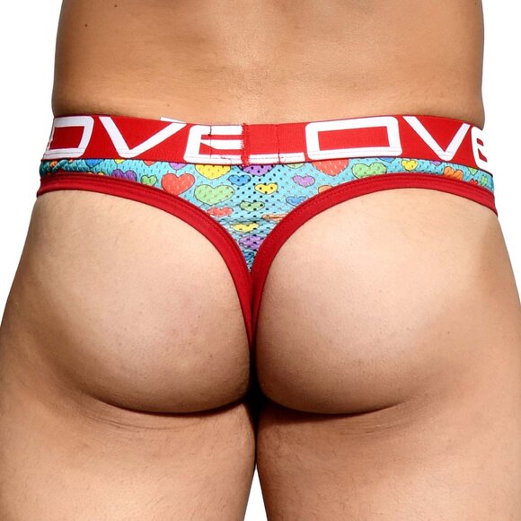 NWT Andrew Christian LOVE Heart Pride Thong 90978 SZ Small - Picture 3 of 3
